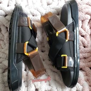 Melissa Rider R Sandals, US Women's 8, Black w/ removable strap